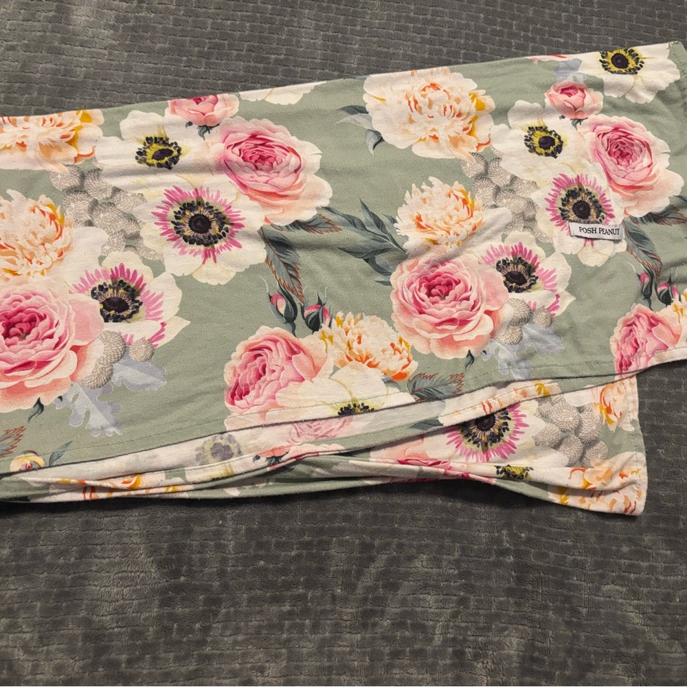 Posh Peanut Jolie Swaddle with Pink and Green